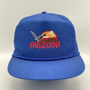 Vintage Arizona Roadrunner Embroidered Rope Snapback Hat Cap